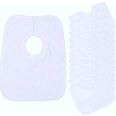 Polyester Drool Bibs Babyprem bibs 12 large thick white terry cotton pop over head dribble bibs