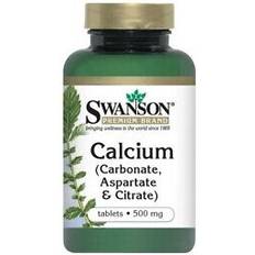 Swanson Vitaminer & Mineraler Swanson Calcium Carbonat Aspartat Citrat 500 mg 100 Tabletter 100 stk