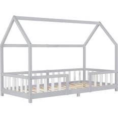 Juniorsäng Sisimiut hussäng 200x90cm furu ljusgrå