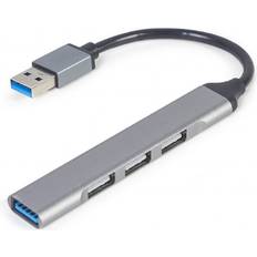 Usb3 hub Gembird hub 4 puertos (usb3 x 1 puerto, usb2 x 3 puertos), plateado uhb-u3p1u2p3-02