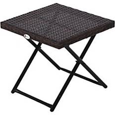 Steel Outdoor Coffee Tables Garden & Outdoor Furniture OutSunny Garden Small Folding Square Bistro Balcony