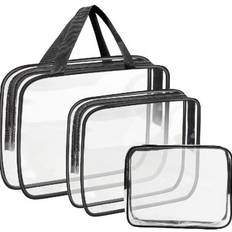 Plastic Toiletry Bags & Cosmetic Bags 3 pack waterproof toiletry travel clear pvc wash makeup bags