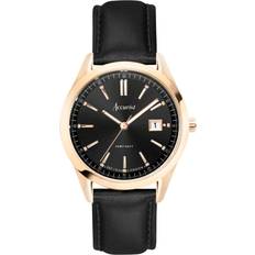 Watches Accurist Everyday Black Leather 40mm