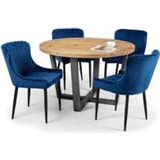 Julian Bowen Brooklyn Oak Round Luxe Dining Set