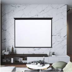 Projector Screens Living and Home 92" Manual Wall Mounted Projection Screen White One Size