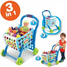 Quickdraw 3-in-1 Supermarket Shopping Cart Trolley & Food Toy Set