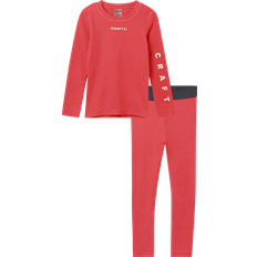 S Svedundertøj Craft Juniors' Core Warm Baselayer Set, 110/116, Red