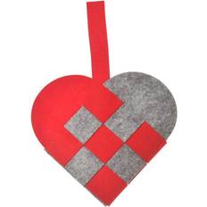 Det Gamle Apotek Juletræspynt Det Gamle Apotek Braided Heart Grey/Red Juletræspynt 22cm