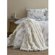 Textiles Bianca Carved Fur Blankets White