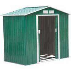 Garden Storage Units OutSunny 7ft 4ft Lockable Garden Shed Large Patio Roofed Tool Metal Foundation