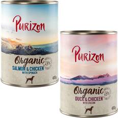 Purizon Perro Mascotas Purizon Organic 6 x 400 g Comida Biológica Para Cães - Pack Misto 3 x Pato e Frango