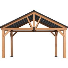 Bois Pavillons Sunjoy Tonnelle En Cèdre Tödi En Anthracite 336 cm x 400 cm