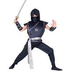 Ninja mask Maskerad Widmann "NINJA" vest with tabard, pants, belt, arm guards, mask 158 11-13 Years