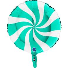 Blue Animal & Character Balloons Heliumballong Swirly vit och turkos
