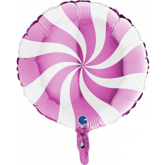 White Animal & Character Balloons Heliumballong Swirly vit och rosa