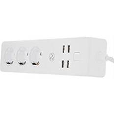 Tellur WiFi Power Strip, 3 Outlets, 4*USB 4A, 2200W, 10A, 1.8m