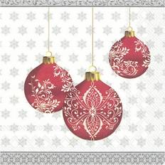 Silver Paper Napkins Ihr Silver Christmas Baubles 3 PLY Lunch Paper Napkins Serviettes