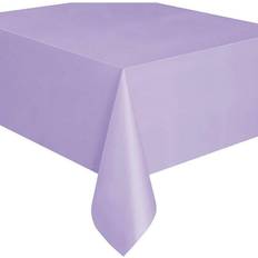 Table Cloths Unique Party One Size, Lavender Reusable Rectangular Plastic Tablecover 19 Colours