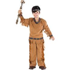 Brun - Kjoler Dragter & Tøj tectake Boysâ Lonely Wolf Native American Costume 3-5y Brown