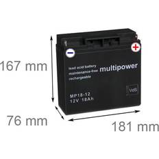 Multipower 12V 18Ah Startbatteri