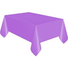 Table Cloths Unique Party One Size, Purple Reusable Rectangular Plastic Tablecover 19 Colours