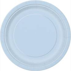 Plates, Cups & Cutlery Unique Party One Size, Baby Blue Paper Plates Pack of 8