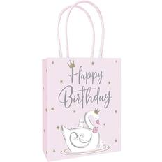 Pink Gift Bags Unique Party 75797 Swan Princess Birthday Gift Bags Pink 3 Pcs, Multicolour