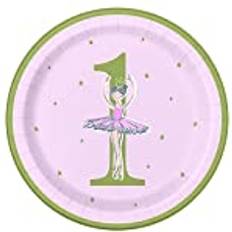 Cheap Disposable Plates Unique Party Paptallerkener Ballerina 1 år 8-pak