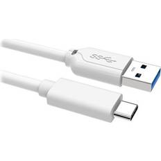 USB-C Til USB-A Kabel 0.5m Hvid
