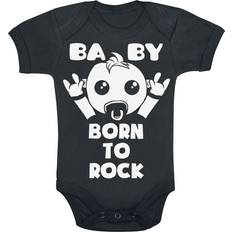 Svarte Bodyer Sprüche Fun Body Baby- & barneklær Kids Born To Rock gutter og jenter svart