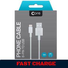 Core Products compatible charger & data sync cable apple iphone 7 6 5 ipad 4 air 1m