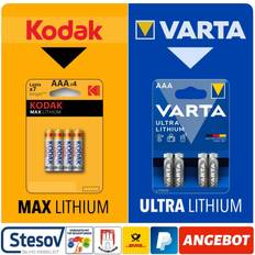 Kodak 4 x varta oder lithium aaa batterien batterie 4er blister