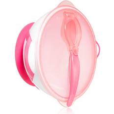 Sì Stoviglie per bambini BabyOno Ciotola sigillabile con ventosa e cucchiaio 300 ml rosa 6m