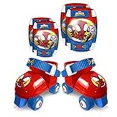 Punainen Rullaluistimet Stamp ROLLER SKATES sizes 23/27 ELLBOGEN und KNIESCHÜTZER SPIDEY