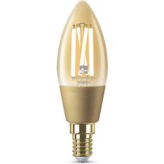 WiZ Connected C35 Candle Filament Amber WiFi LED Smart Bulb E14 Small Screw Single