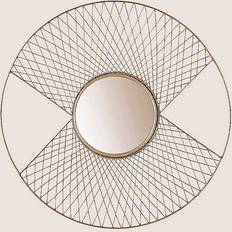 Canora Grey Abigail Ahern Gold Wire Criss Cross Wall Mirror