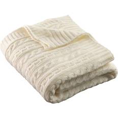 White Blankets Galway Crystal Aran Knit Blankets White