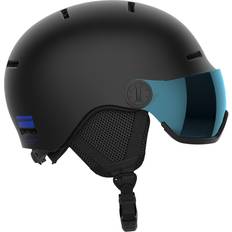 Kinder Skihelme Salomon Kinder Helm HELMET ORKA VISOR Blk/Un FLS BLUE KS 4953 Schwarz