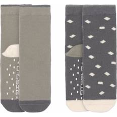 Organic Cotton Socks Lässig Anti-Rutsch Socken GOTS 2er Pack 27-30 anthracite/olive