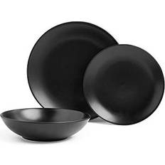 VonHaus VonShef Matte Black Dinner Set 12pcs