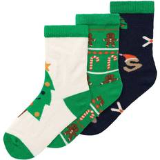 Christmas socks Name It Baby's Christmas Socks 3-pack - Jolly Green