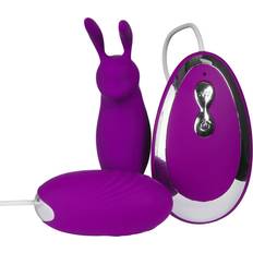 Baseks Fjärrstyrd Bunny Tickler och Vibratorägg Lila Lila
