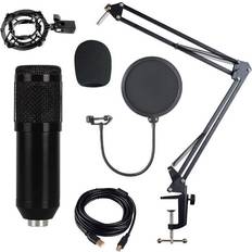 Microphones JG17 Black, Set Version Adjustable Studio Mic USB Condenser Sound Recording Microphone With Stand for Live Broadcast Podcasting