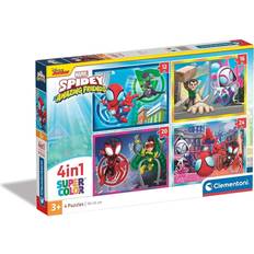 Clementoni Spidey and His Amazing Friends Super Color Puslespil 4-i-1