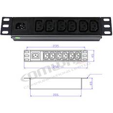 10" 6 way iec detachable power distribution box unit splitter pdu data rack