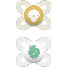 Mam Ciucci & Giochi da Dentizione Mam Start S153 Extra Small Newborn Dummy SkinSoftTM Ultra-Soft Silicone for 0-2 Month Old Babies, Neutral 2-Pack with Self-Sterilising Box