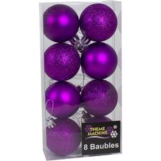 Purple Christmas Decorations Davies Decoration 8 Pack 50mm Glitter Baubles Christmas Tree Ornament