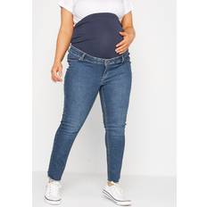 Yours Bump It Up Maternity Curve Blue Stretch Straight Leg Jeans Short 22