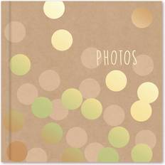 Gold Polka Dot Photo Album Holds 200 4" x 6" Photographs