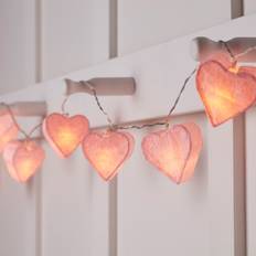 Pink String Lights & Light Strips Lights4fun Paper Heart Battery String Light 10 Lamps